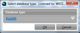 Select database type